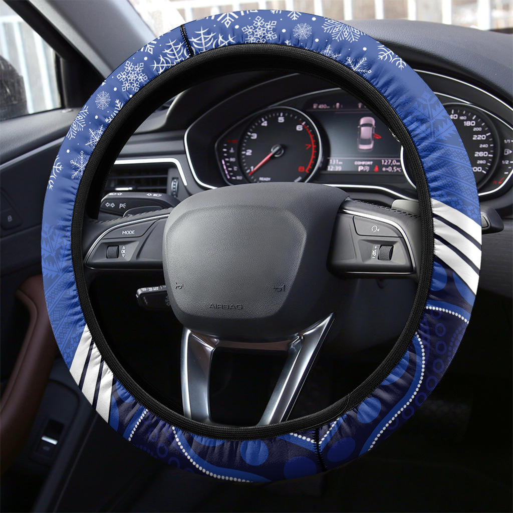 North Melbourne Football Christmas Steering Wheel Cover Merry Xmas 2023 Mix Aboriginal Art