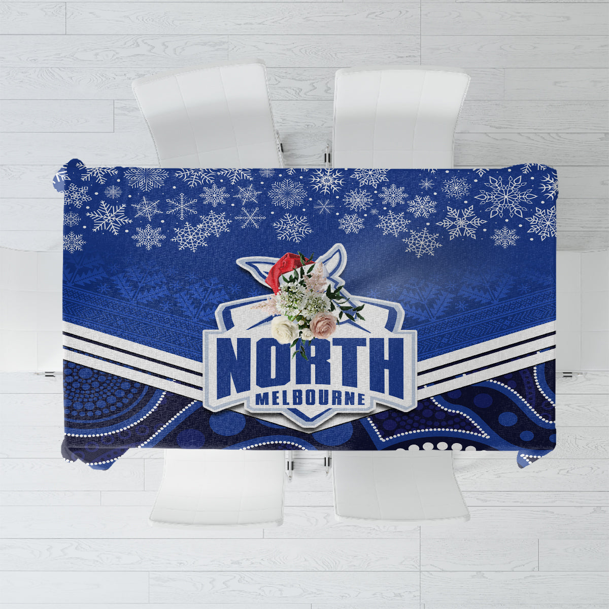 custom-north-melbourne-football-christmas-tablecloth-merry-xmas-2023-mix-aboriginal-art