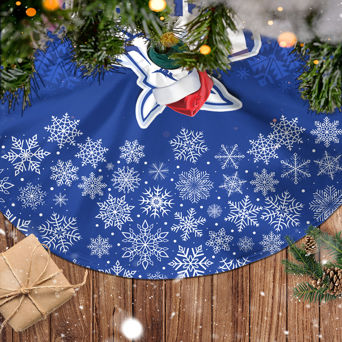 north-melbourne-football-christmas-tree-skirt-merry-xmas-2023-mix-aboriginal-art