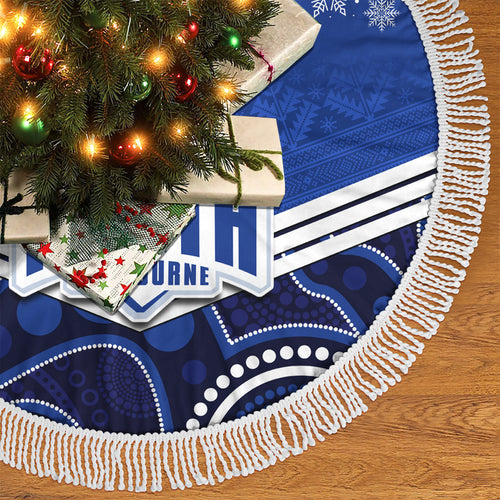 north-melbourne-football-christmas-tree-skirt-merry-xmas-2023-mix-aboriginal-art