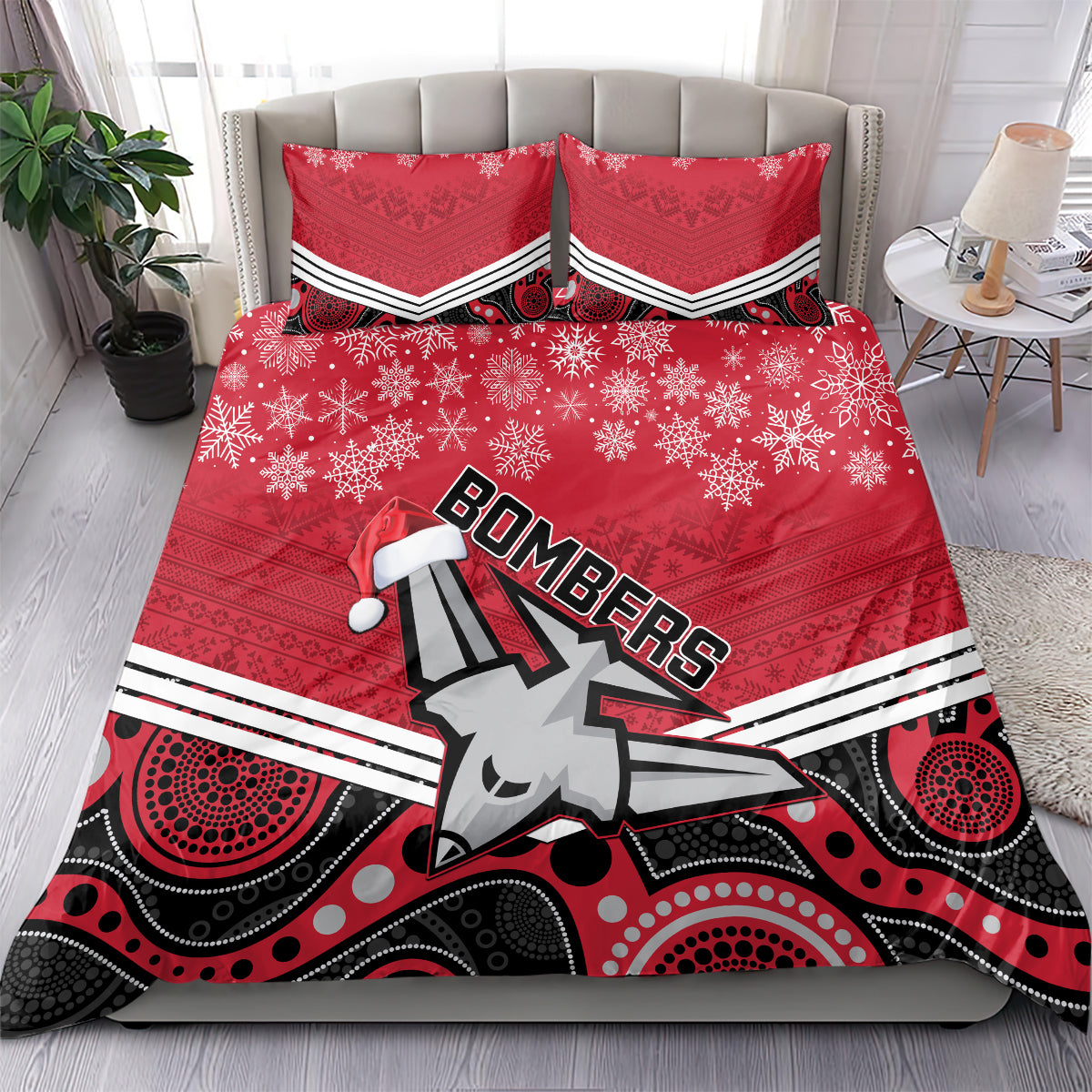 custom-essendon-football-christmas-bedding-set-merry-xmas-2023-mix-aboriginal-art