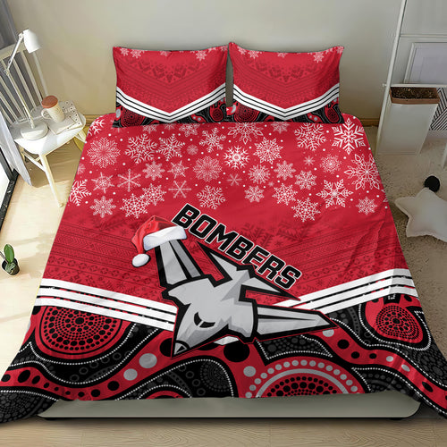 custom-essendon-football-christmas-bedding-set-merry-xmas-2023-mix-aboriginal-art