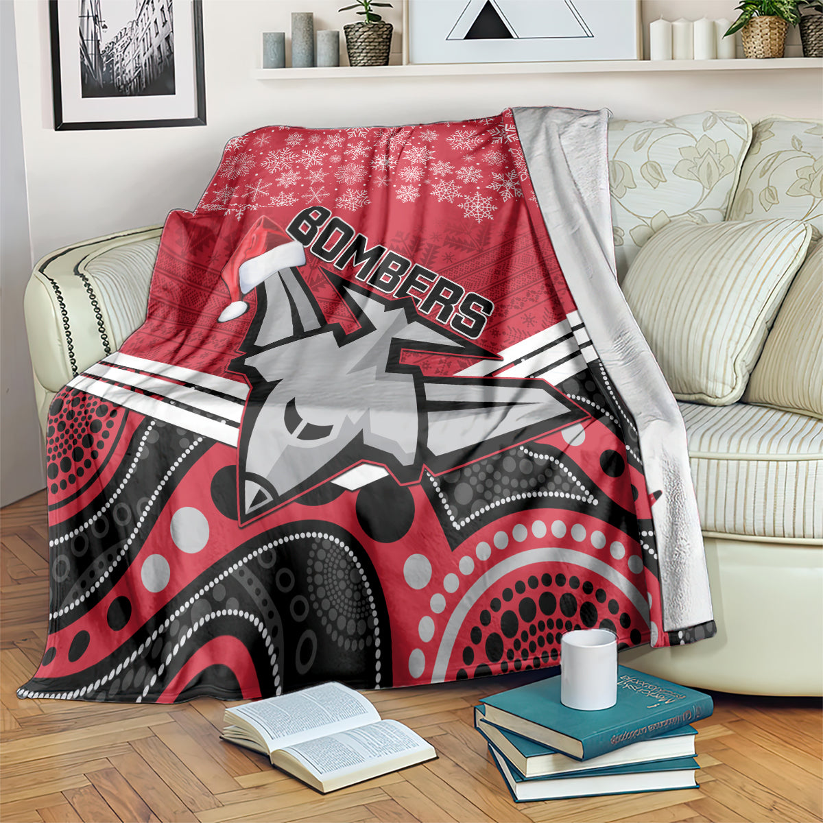 custom-essendon-football-christmas-blanket-merry-xmas-2023-mix-aboriginal-art