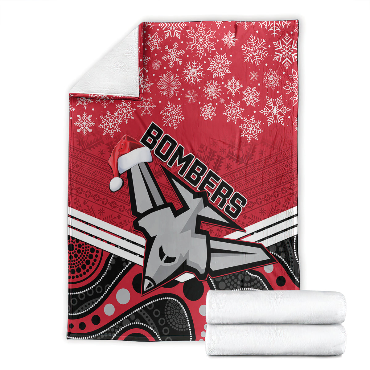 custom-essendon-football-christmas-blanket-merry-xmas-2023-mix-aboriginal-art