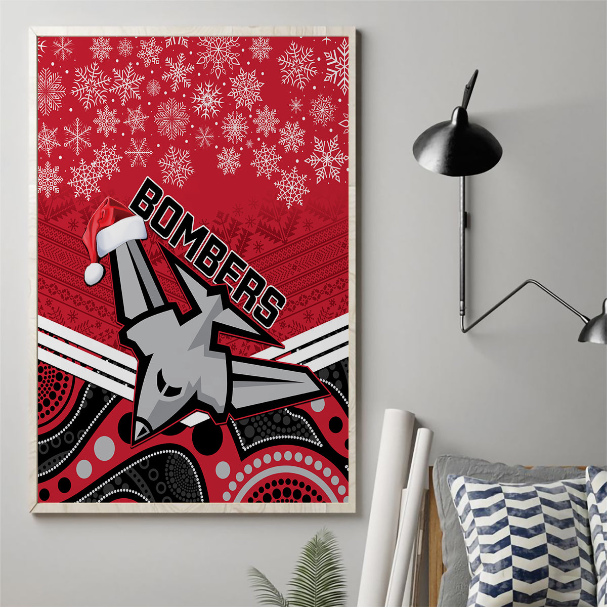 custom-essendon-football-christmas-canvas-wall-art-merry-xmas-2023-mix-aboriginal-art
