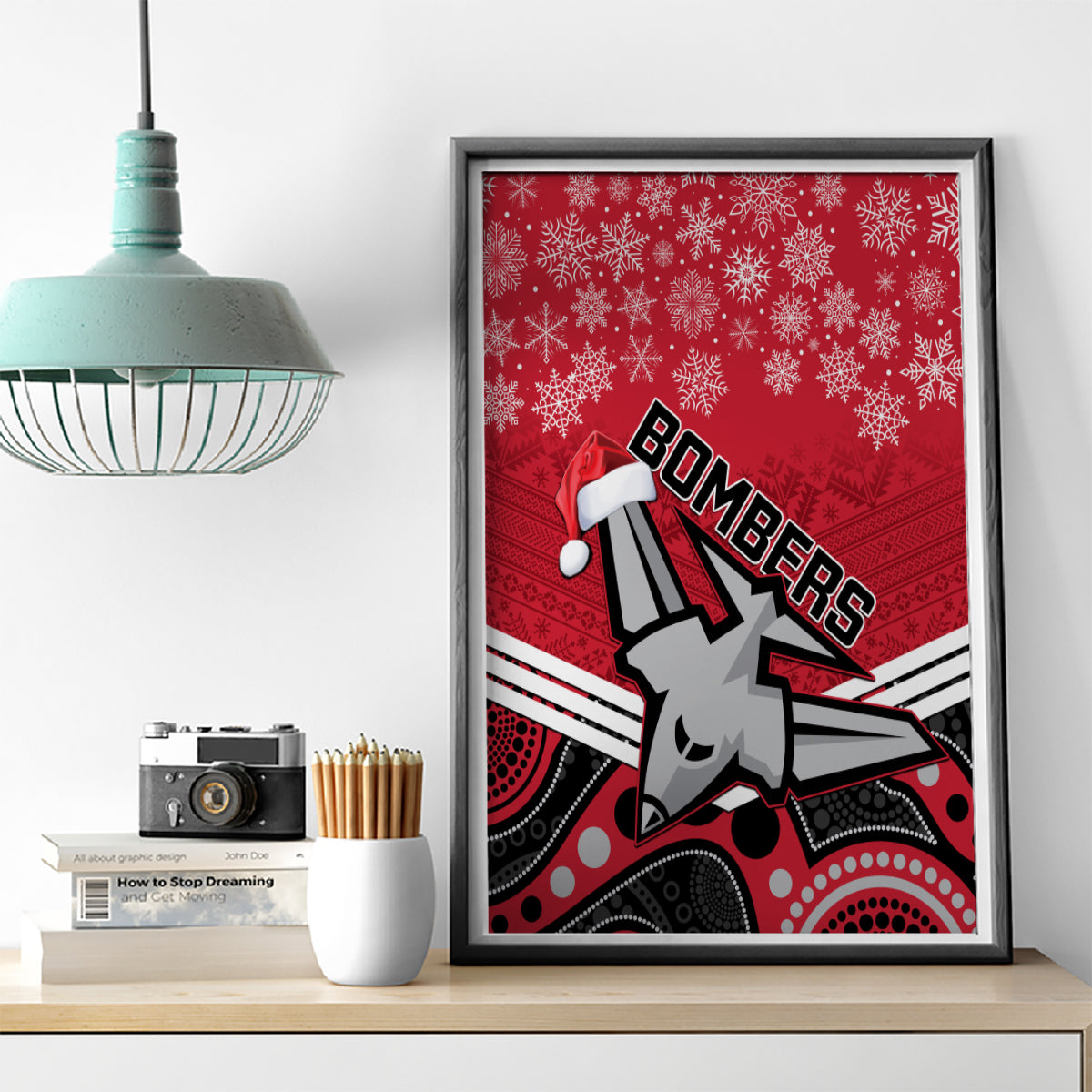 custom-essendon-football-christmas-canvas-wall-art-merry-xmas-2023-mix-aboriginal-art
