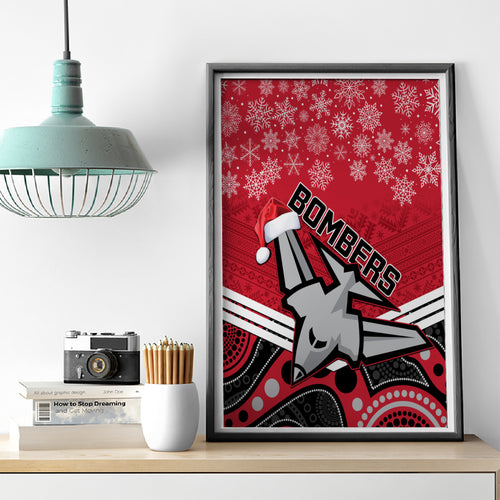 custom-essendon-football-christmas-canvas-wall-art-merry-xmas-2023-mix-aboriginal-art
