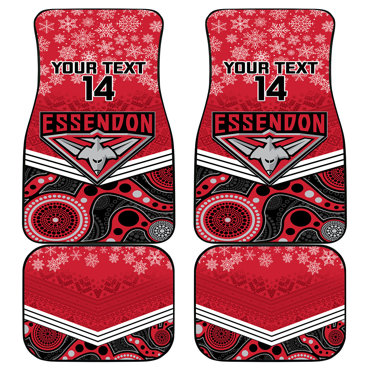 custom-essendon-football-christmas-car-mats-merry-xmas-2023-mix-aboriginal-art