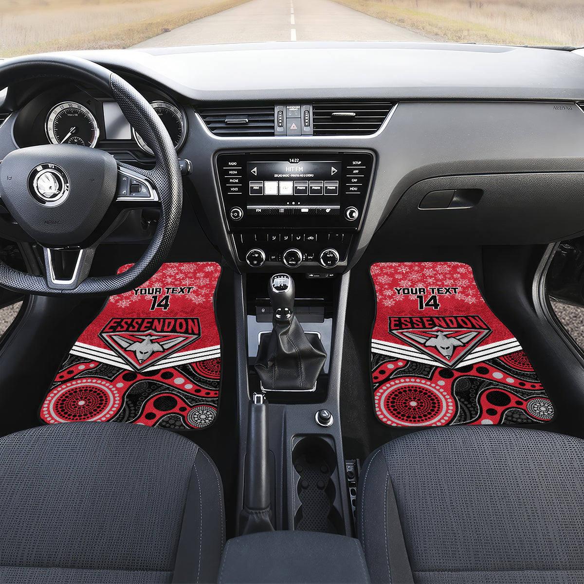 custom-essendon-football-christmas-car-mats-merry-xmas-2023-mix-aboriginal-art