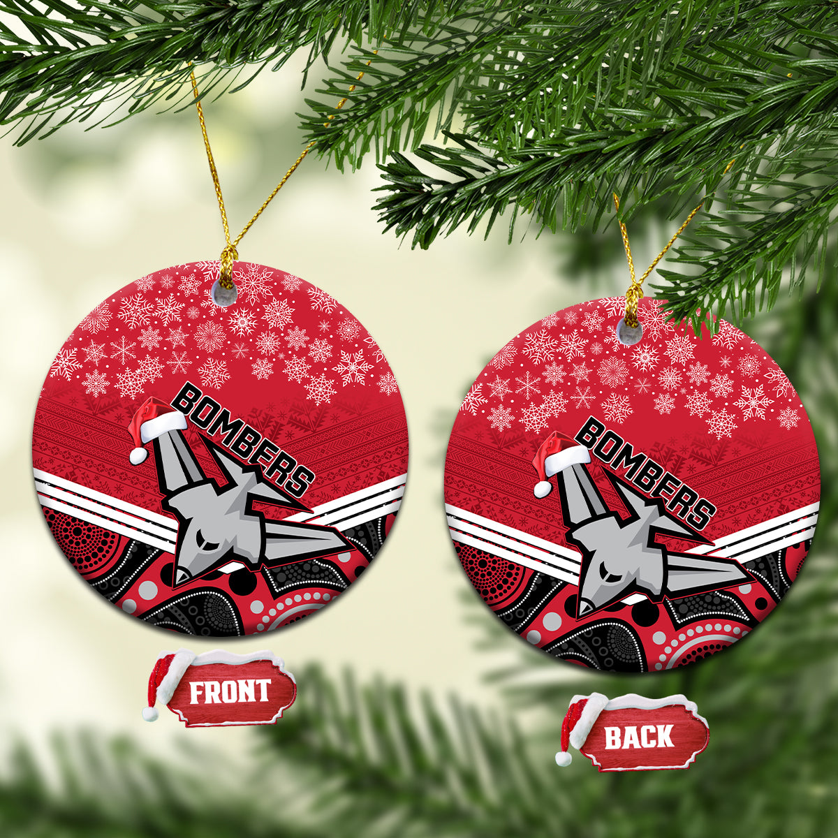 essendon-football-christmas-ceramic-ornament-merry-xmas-2023-mix-aboriginal-art