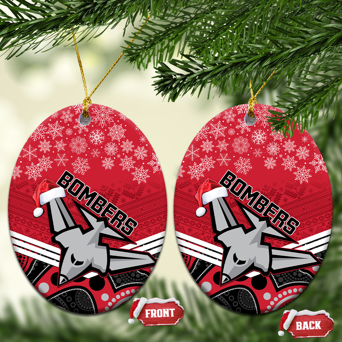 essendon-football-christmas-ceramic-ornament-merry-xmas-2023-mix-aboriginal-art
