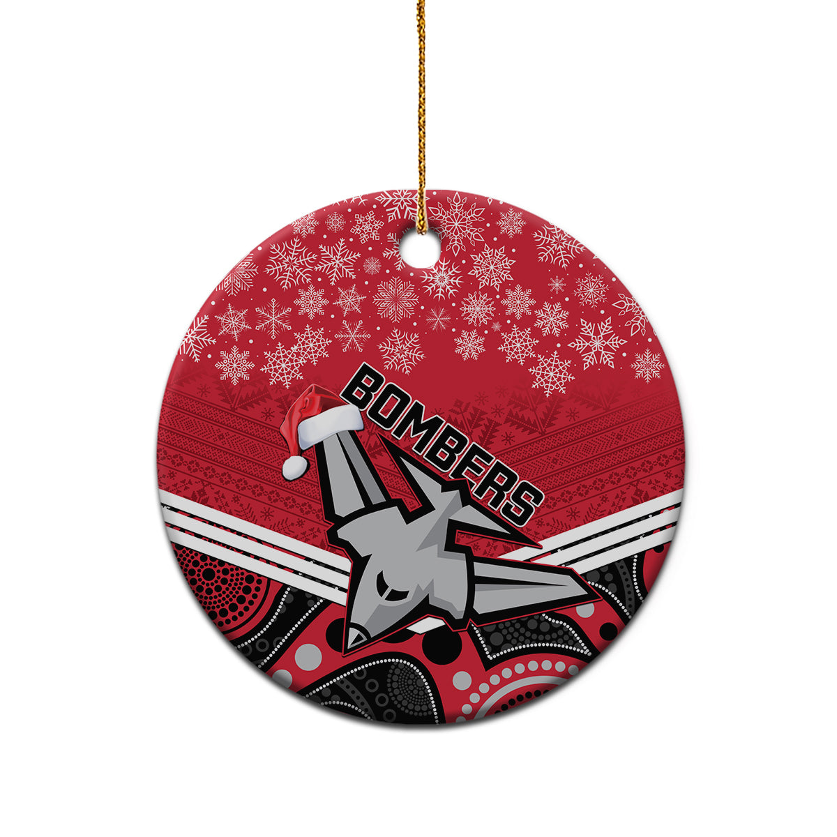 essendon-football-christmas-ceramic-ornament-merry-xmas-2023-mix-aboriginal-art