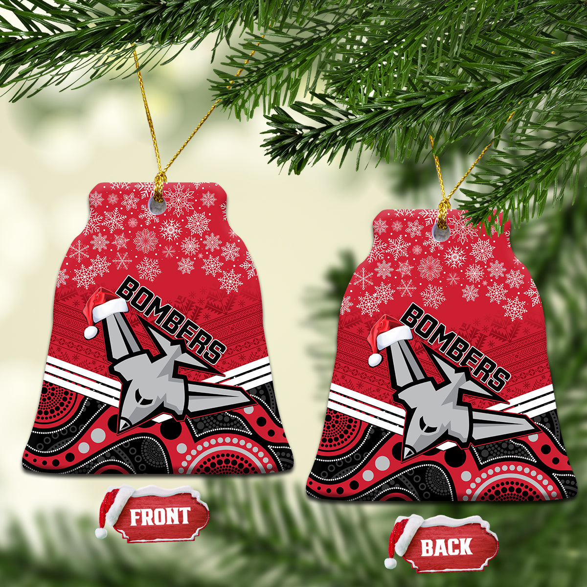 essendon-football-christmas-ceramic-ornament-merry-xmas-2023-mix-aboriginal-art