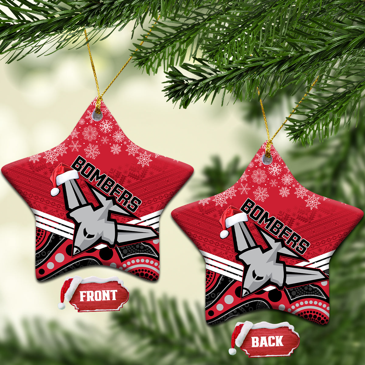 essendon-football-christmas-ceramic-ornament-merry-xmas-2023-mix-aboriginal-art