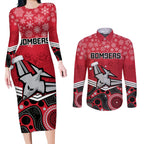 custom-essendon-football-christmas-couples-matching-long-sleeve-bodycon-dress-and-long-sleeve-button-shirt-merry-xmas-2023-mix-aboriginal-art