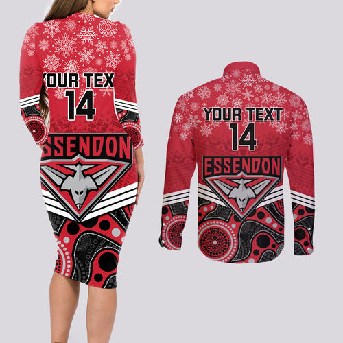 custom-essendon-football-christmas-couples-matching-long-sleeve-bodycon-dress-and-long-sleeve-button-shirt-merry-xmas-2023-mix-aboriginal-art