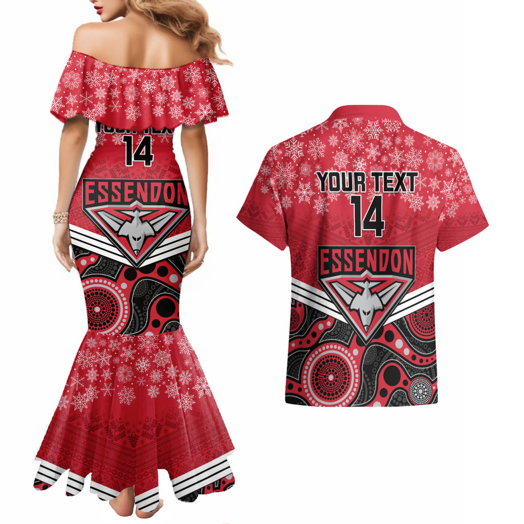 custom-essendon-football-christmas-couples-matching-mermaid-dress-and-hawaiian-shirt-merry-xmas-2023-mix-aboriginal-art