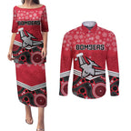 custom-essendon-football-christmas-couples-matching-puletasi-dress-and-long-sleeve-button-shirt-merry-xmas-2023-mix-aboriginal-art