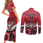 custom-essendon-football-christmas-couples-matching-short-sleeve-bodycon-dress-and-long-sleeve-button-shirt-merry-xmas-2023-mix-aboriginal-art