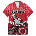 custom-essendon-football-christmas-family-matching-off-shoulder-long-sleeve-dress-and-hawaiian-shirt-merry-xmas-2023-mix-aboriginal-art