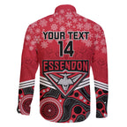 custom-essendon-football-christmas-family-matching-short-sleeve-bodycon-dress-and-hawaiian-shirt-merry-xmas-2023-mix-aboriginal-art
