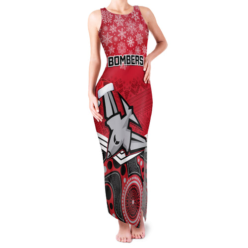 custom-essendon-football-christmas-family-matching-tank-maxi-dress-and-hawaiian-shirt-merry-xmas-2023-mix-aboriginal-art