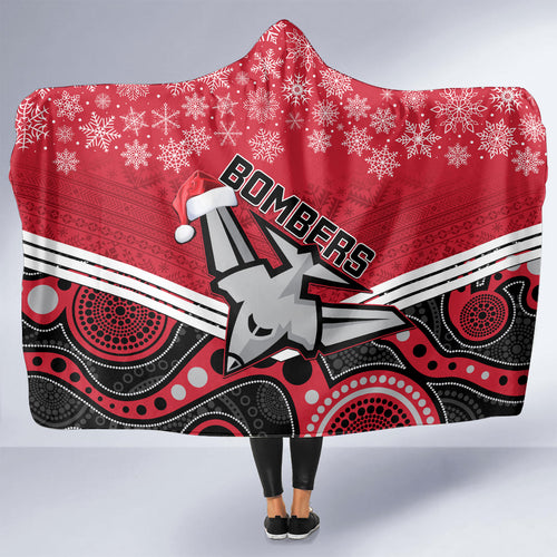 custom-essendon-football-christmas-hooded-blanket-merry-xmas-2023-mix-aboriginal-art