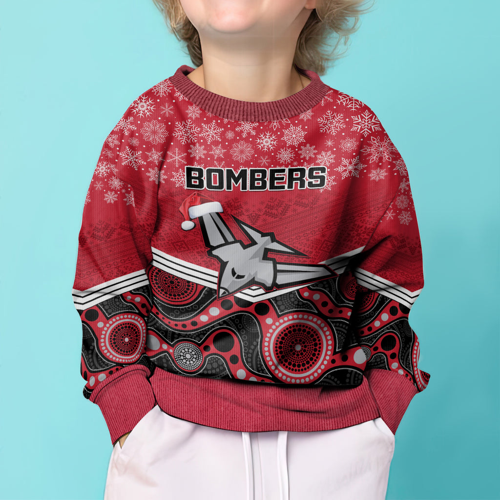 custom-essendon-football-christmas-kid-ugly-christmas-sweater-merry-xmas-2023-mix-aboriginal-art
