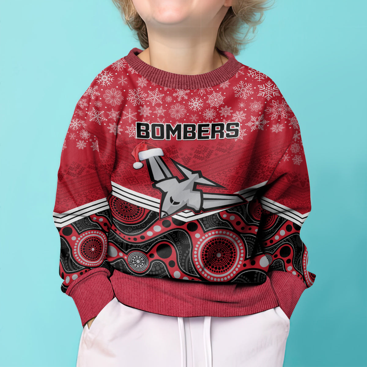 custom-essendon-football-christmas-kid-ugly-christmas-sweater-merry-xmas-2023-mix-aboriginal-art
