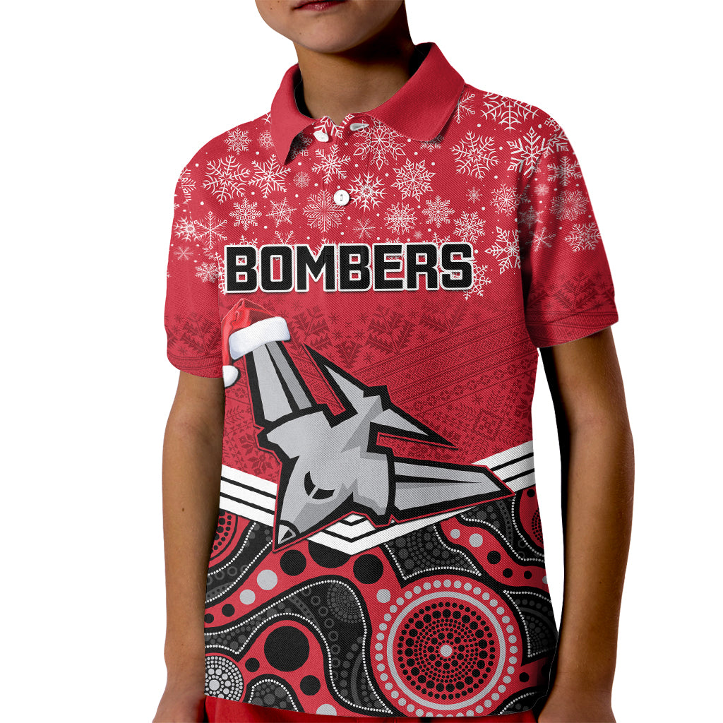 custom-essendon-football-christmas-kid-polo-shirt-merry-xmas-2023-mix-aboriginal-art