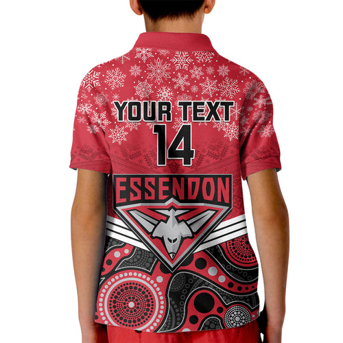 custom-essendon-football-christmas-kid-polo-shirt-merry-xmas-2023-mix-aboriginal-art