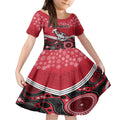 custom-essendon-football-christmas-kid-short-sleeve-dress-merry-xmas-2023-mix-aboriginal-art
