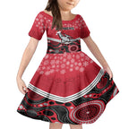 custom-essendon-football-christmas-kid-short-sleeve-dress-merry-xmas-2023-mix-aboriginal-art