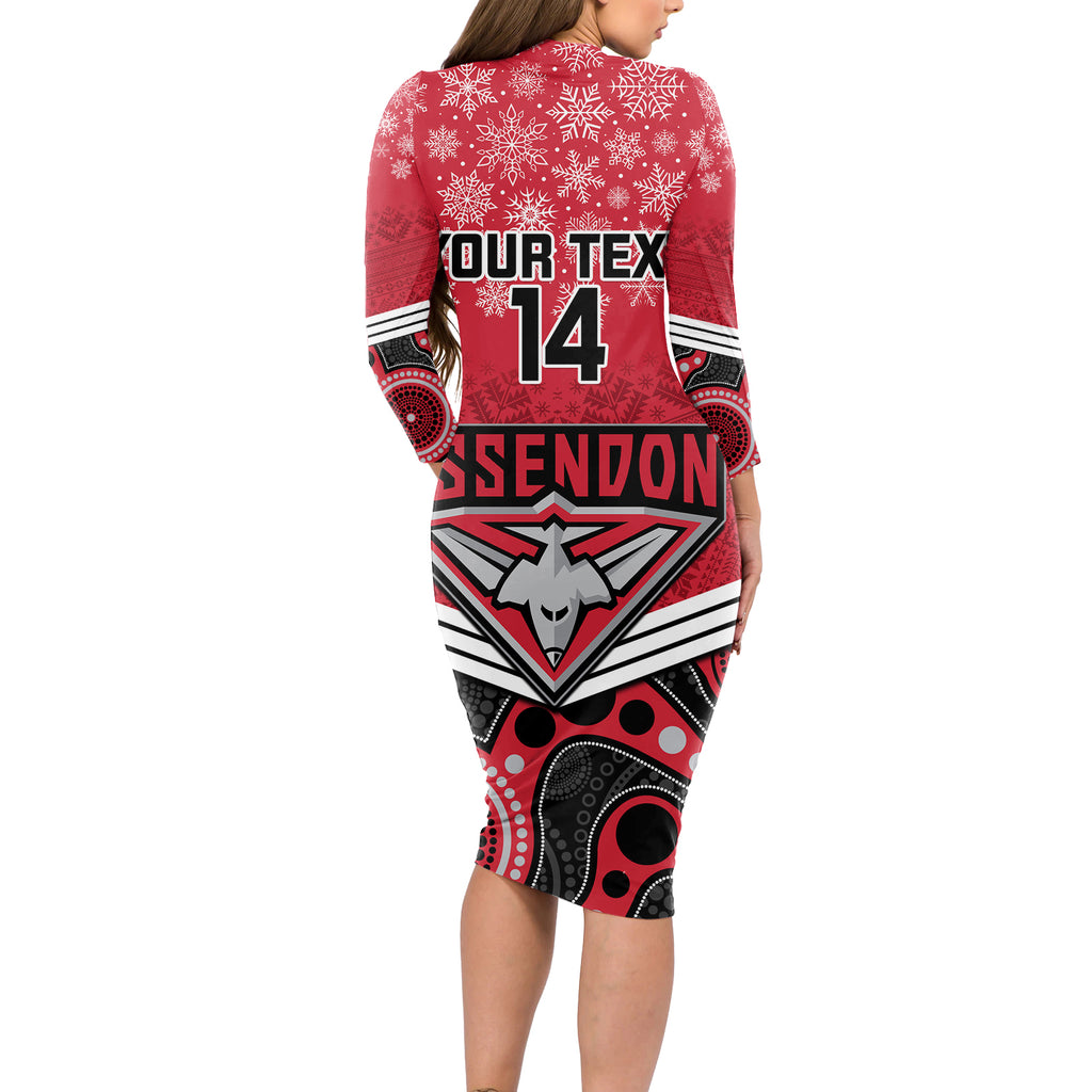 custom-essendon-football-christmas-long-sleeve-bodycon-dress-merry-xmas-2023-mix-aboriginal-art