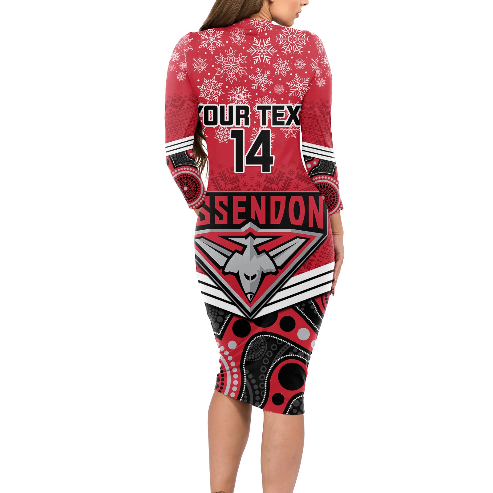 custom-essendon-football-christmas-long-sleeve-bodycon-dress-merry-xmas-2023-mix-aboriginal-art