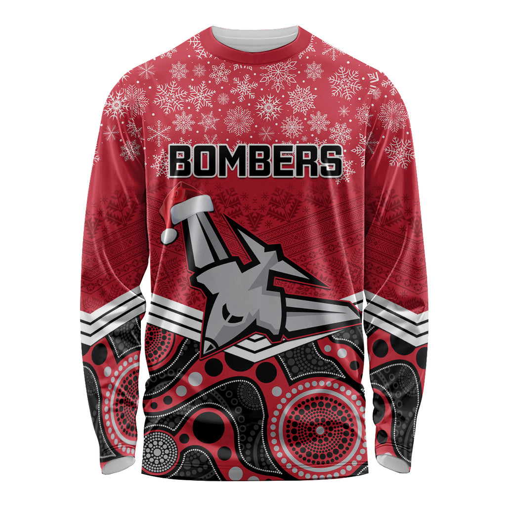 custom-essendon-football-christmas-long-sleeve-shirt-merry-xmas-2023-mix-aboriginal-art