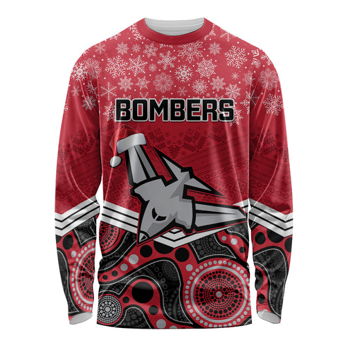 custom-essendon-football-christmas-long-sleeve-shirt-merry-xmas-2023-mix-aboriginal-art