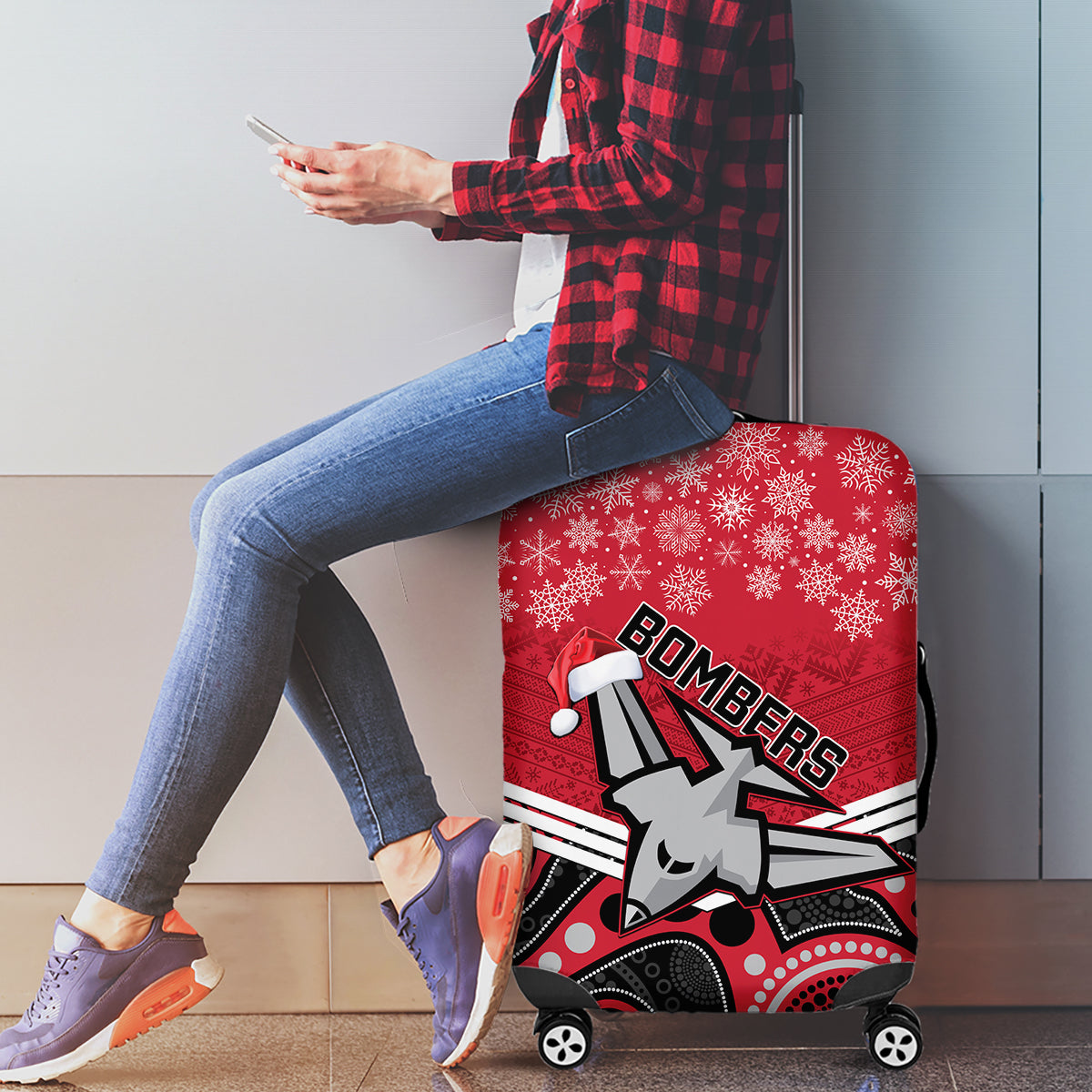 custom-essendon-football-christmas-luggage-cover-merry-xmas-2023-mix-aboriginal-art