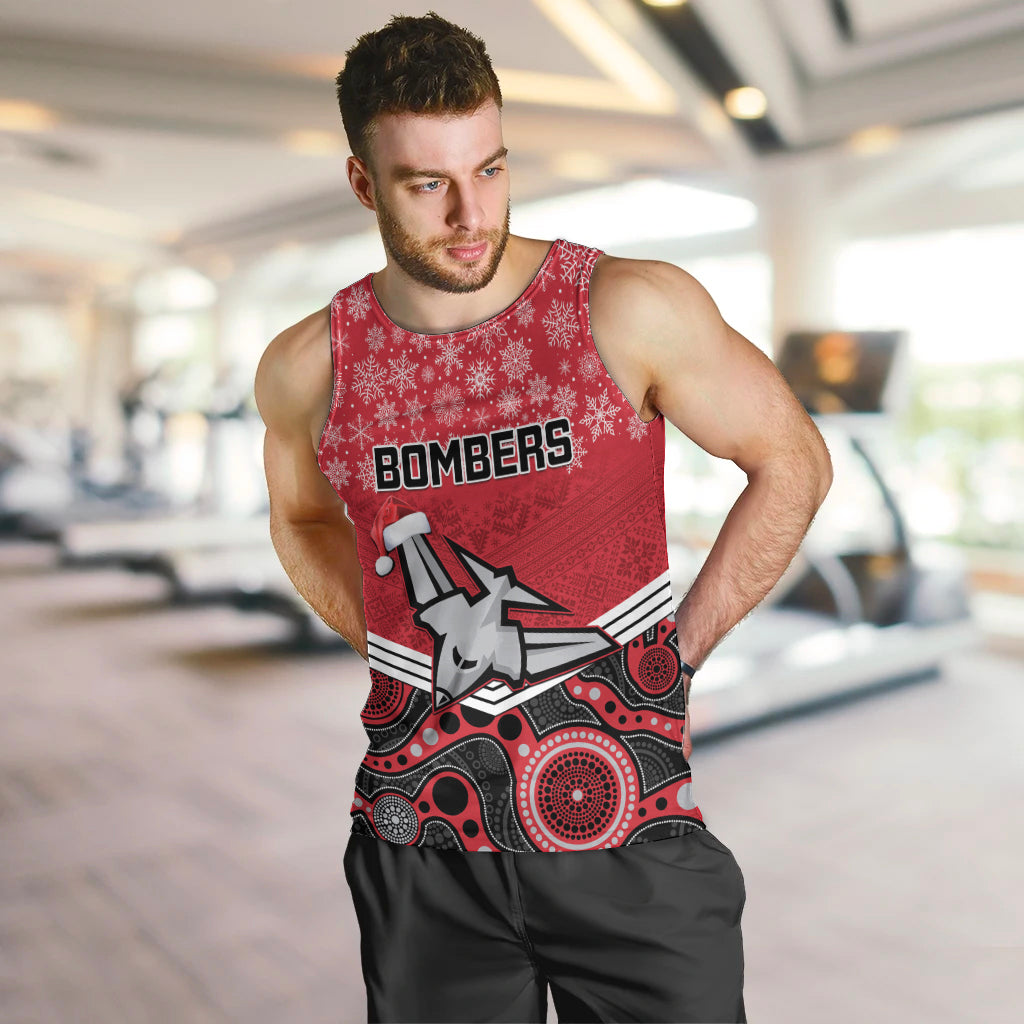 custom-essendon-football-christmas-men-tank-top-merry-xmas-2023-mix-aboriginal-art