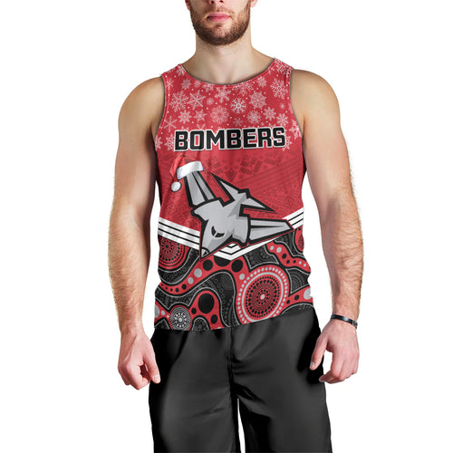 custom-essendon-football-christmas-men-tank-top-merry-xmas-2023-mix-aboriginal-art