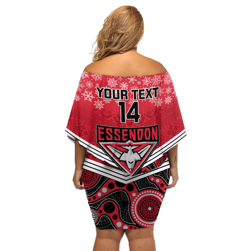 custom-essendon-football-christmas-off-shoulder-short-dress-merry-xmas-2023-mix-aboriginal-art