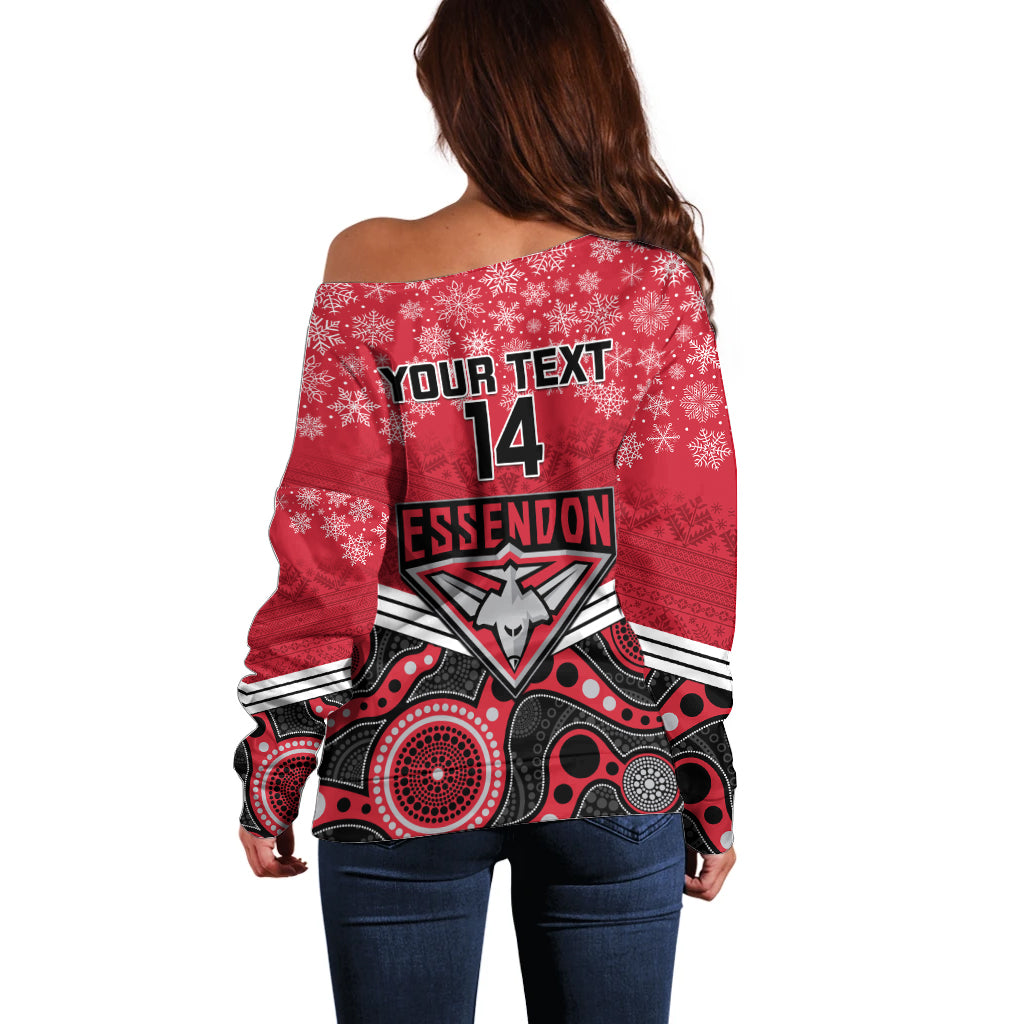 custom-essendon-football-christmas-off-shoulder-sweater-merry-xmas-2023-mix-aboriginal-art