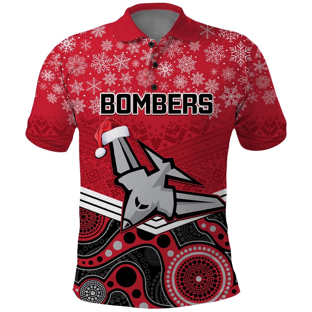 custom-essendon-football-christmas-polo-shirt-merry-xmas-2023-mix-aboriginal-art