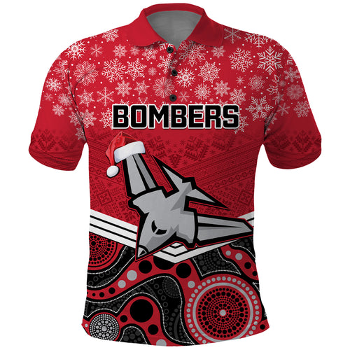 custom-essendon-football-christmas-polo-shirt-merry-xmas-2023-mix-aboriginal-art