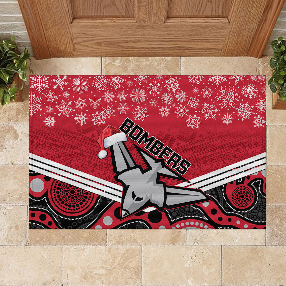custom-essendon-football-christmas-rubber-doormat-merry-xmas-2023-mix-aboriginal-art