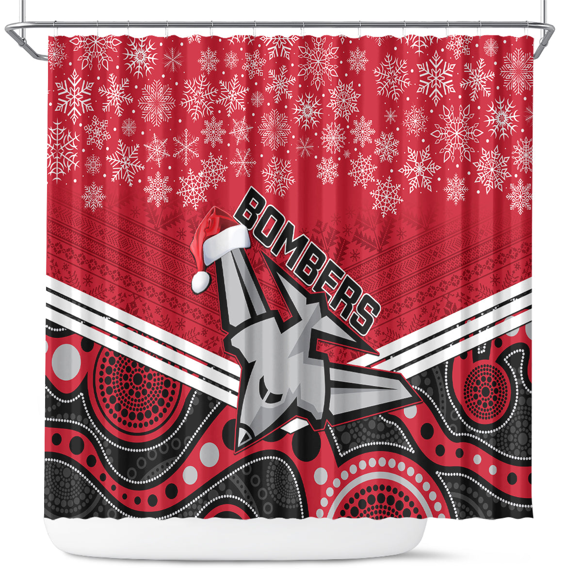 custom-essendon-football-christmas-shower-curtain-merry-xmas-2023-mix-aboriginal-art
