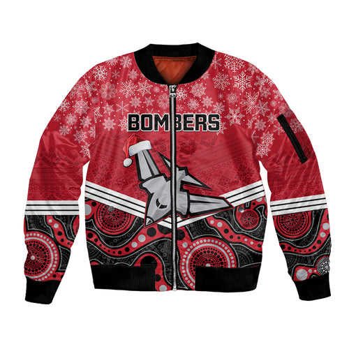 custom-essendon-football-christmas-sleeve-zip-bomber-jacket-merry-xmas-2023-mix-aboriginal-art