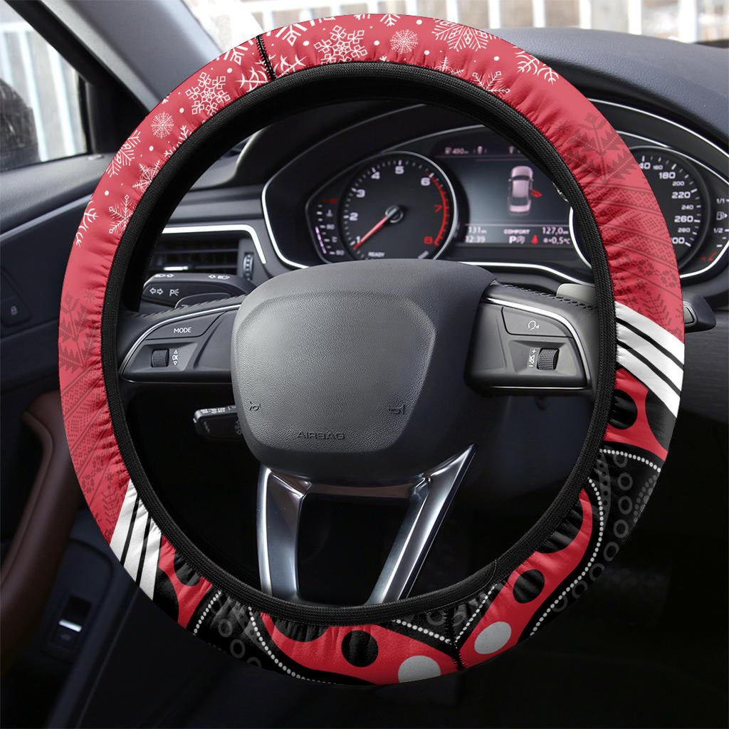 Essendon Football Christmas Steering Wheel Cover Merry Xmas 2023 Mix Aboriginal Art