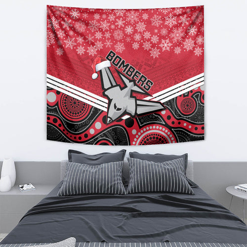 custom-essendon-football-christmas-tapestry-merry-xmas-2023-mix-aboriginal-art