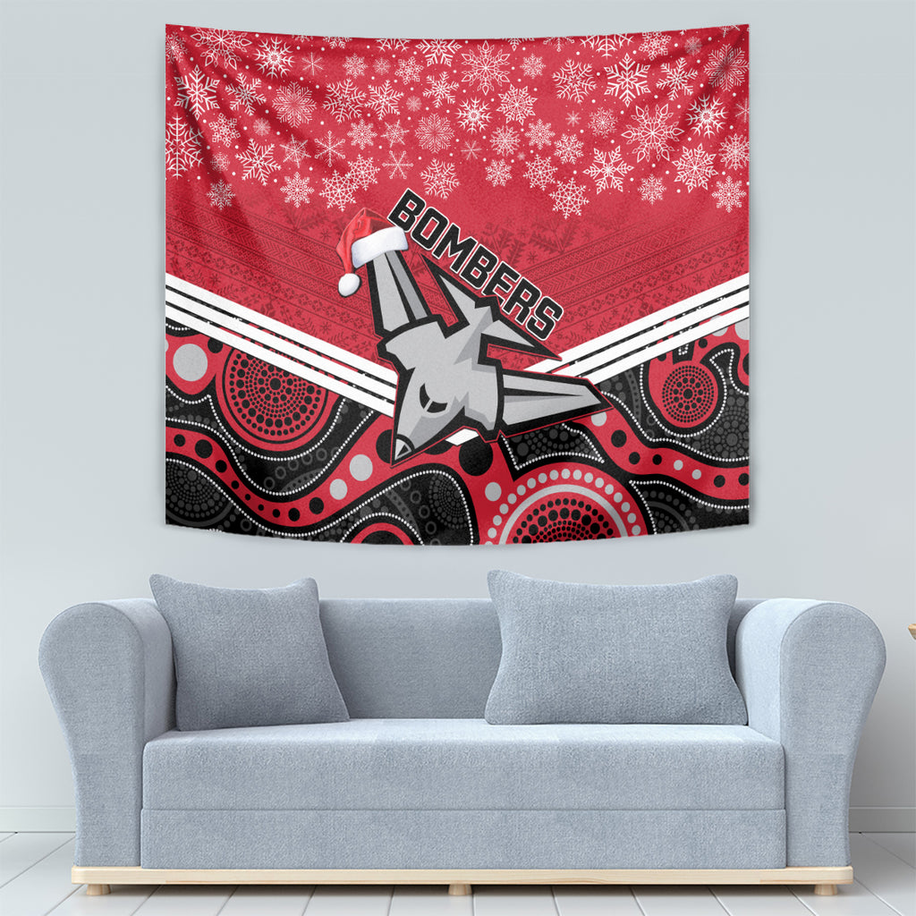 custom-essendon-football-christmas-tapestry-merry-xmas-2023-mix-aboriginal-art